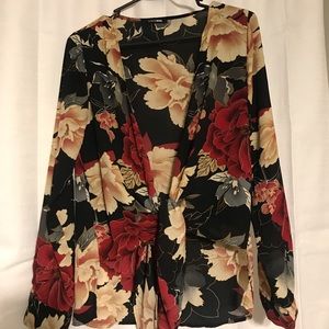 Fashion Nova Floral Tie Long Sleeve